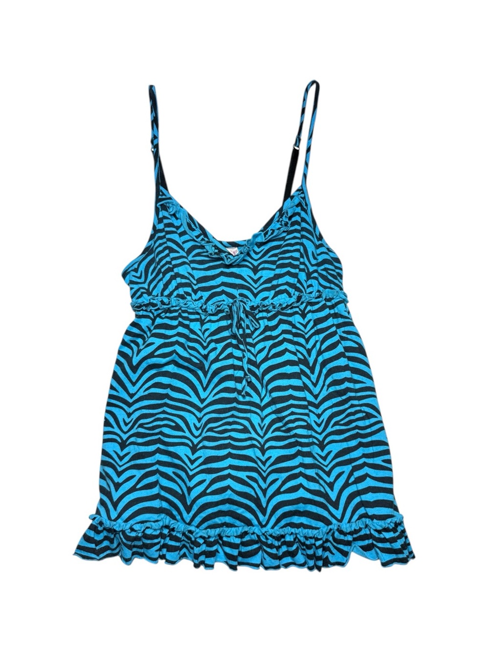 Blue & Black Zebra Cute PJ Pajama Cami Size Medium
